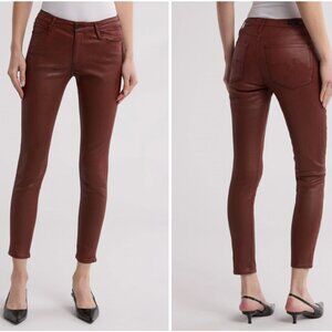 NEW AG Adriano Goldschmied Farrah High Waist Ankle Skinny Coated Jeans